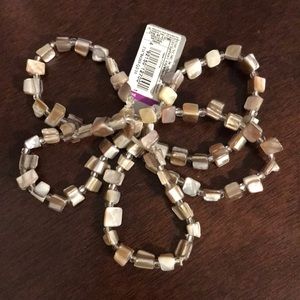NWT Mother of Pearl Stretch Bracelet Set